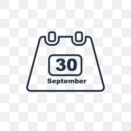 Calendar day Thirty vector outline icon isolated on transparent background, high quality linear Calendar day Thirty transparency concept can be used web and mobileのイラスト素材