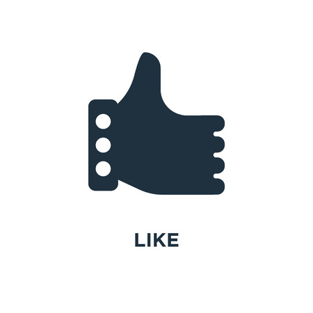 Like icon. Black filled vector illustration. Like symbol on white background. Can be used in web and mobile.のイラスト素材