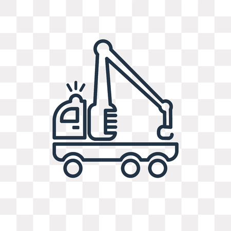 Tow truck vector outline icon isolated on transparent background, high quality linear Tow truck transparency concept can be used web and mobileのイラスト素材