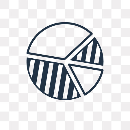 Pie chart vector outline icon isolated on transparent background, high quality linear Pie chart transparency concept can be used web and mobileのイラスト素材