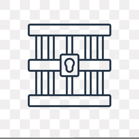 Prison vector outline icon isolated on transparent background, high quality linear Prison transparency concept can be used web and mobileのイラスト素材