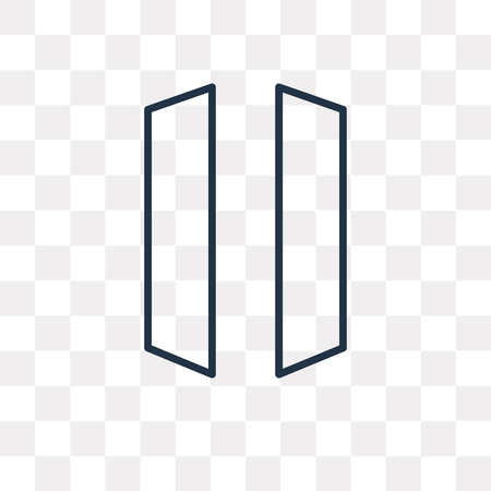 Pause vector outline icon isolated on transparent background, high quality linear Pause transparency concept can be used web and mobileのイラスト素材