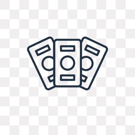 Money vector outline icon isolated on transparent background, high quality linear Money transparency concept can be used web and mobileのイラスト素材
