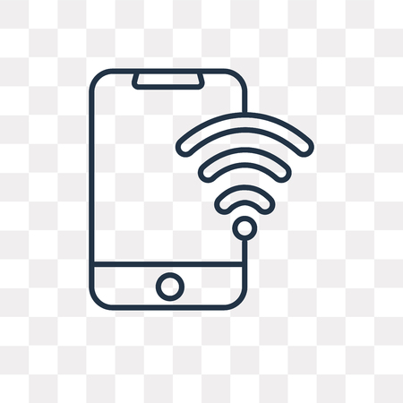 Wifi vector outline icon isolated on transparent background, high quality linear Wifi transparency concept can be used web and mobileのイラスト素材