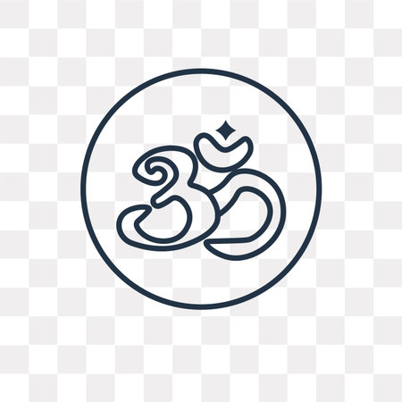 Om Vector Outline Icon Isolated On Transparent Background High