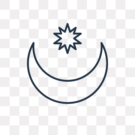 Islam vector outline icon isolated on transparent background, high quality linear Islam transparency concept can be used web and mobileのイラスト素材