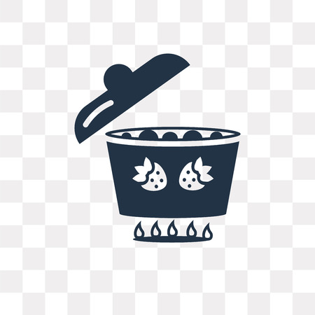 Boiling Water Pan vector icon isolated on transparent background, Boiling Water Pan transparency concept can be used web and mobileのイラスト素材