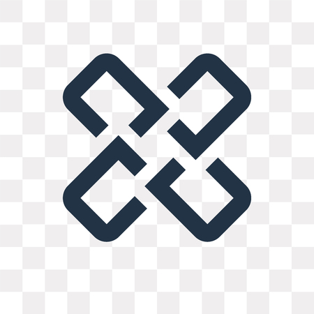 Interlocking vector icon isolated on transparent background, Interlocking transparency concept can be used web and mobileのイラスト素材