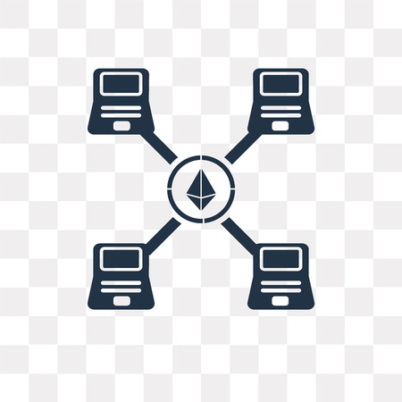 Ethereum vector icon isolated on transparent background, Ethereum transparency concept can be used web and mobileのイラスト素材