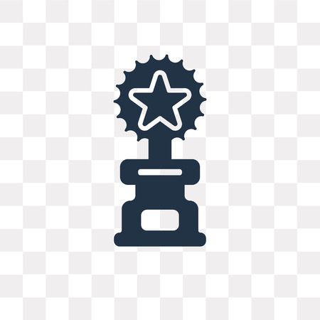 Trophy with a star vector icon isolated on transparent background, Trophy with a star transparency concept can be used web and mobileのイラスト素材