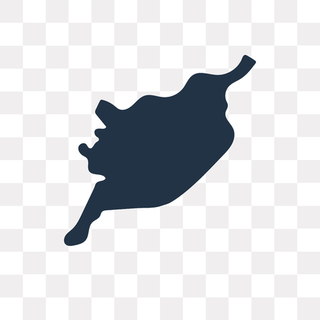 Syria map vector icon isolated on transparent background, Syria map transparency concept can be used web and mobileのイラスト素材