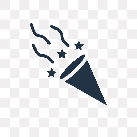 Confetti vector icon isolated on transparent background, Confetti transparency concept can be used web and mobileのイラスト素材