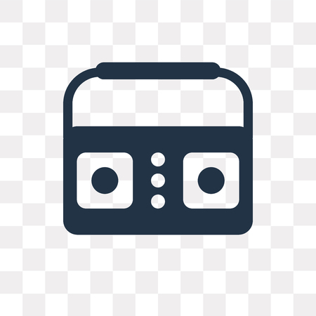 Radio cassette vector icon isolated on transparent background, Radio cassette transparency concept can be used web and mobileのイラスト素材
