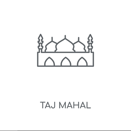 Taj mahal linear icon. Taj mahal concept stroke symbol design. Thin graphic elements vector illustration, outline pattern on a white background, eps 10.のイラスト素材