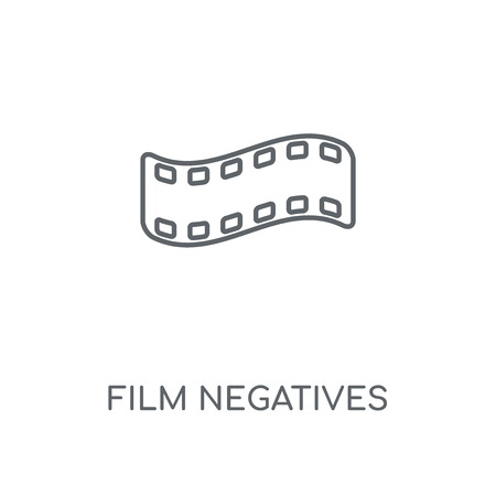 Film negatives linear icon. Film negatives concept stroke symbol design. Thin graphic elements vector illustration, outline pattern on a white background, eps 10.のイラスト素材