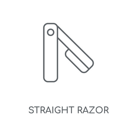 Straight Razor linear icon. Straight Razor concept stroke symbol design. Thin graphic elements vector illustration, outline pattern on a white background, eps 10.のイラスト素材
