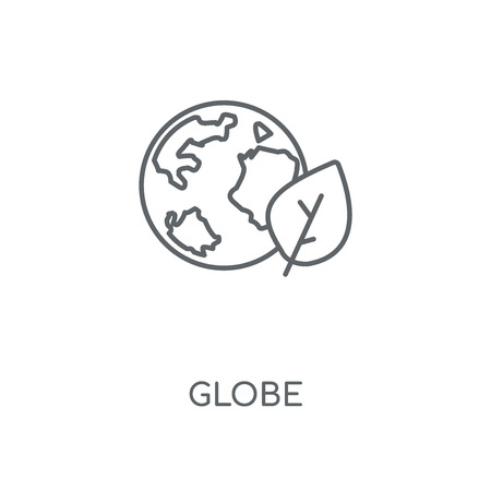 Globe linear icon. Globe concept stroke symbol design. Thin graphic elements vector illustration, outline pattern on a white background, eps 10.のイラスト素材