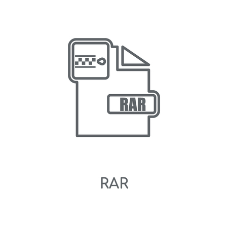 Rar linear icon. Rar concept stroke symbol design. Thin graphic elements vector illustration, outline pattern on a white background, eps 10.のイラスト素材