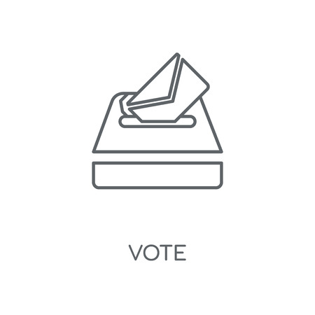 Vote linear icon. Vote concept stroke symbol design. Thin graphic elements vector illustration, outline pattern on a white background, eps 10.のイラスト素材