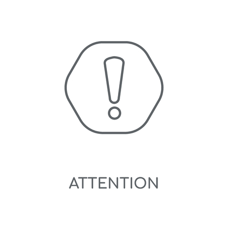 Attention linear icon. Attention concept stroke symbol design. Thin graphic elements vector illustration, outline pattern on a white background, eps 10.のイラスト素材