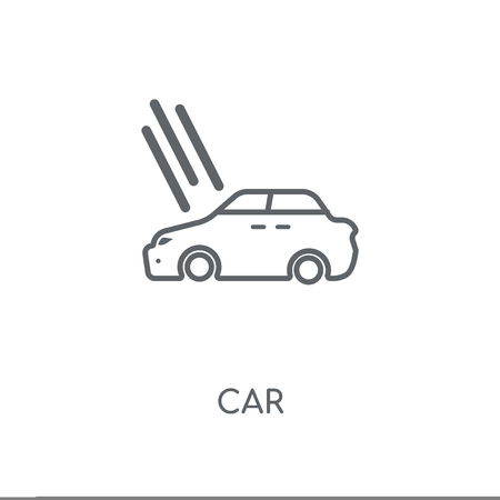 Car linear icon. Car concept stroke symbol design. Thin graphic elements vector illustration, outline pattern on a white background, eps 10.のイラスト素材
