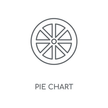 Pie chart linear icon. Pie chart concept stroke symbol design. Thin graphic elements vector illustration, outline pattern on a white background, eps 10.のイラスト素材