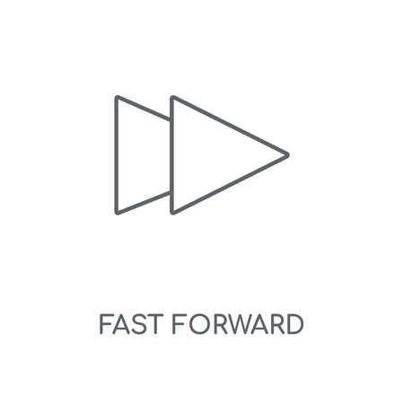 Fast forward linear icon. Fast forward concept stroke symbol design. Thin graphic elements vector illustration, outline pattern on a white background, eps 10.のイラスト素材