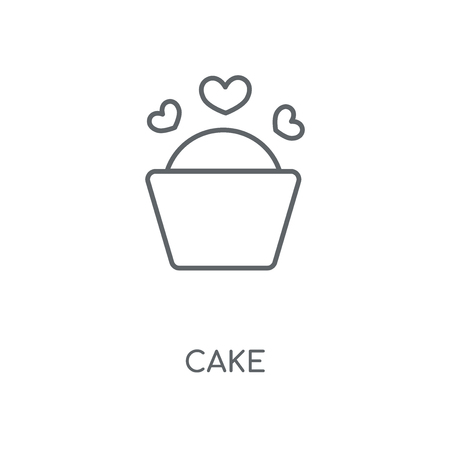 Cake linear icon. Cake concept stroke symbol design. Thin graphic elements vector illustration, outline pattern on a white background, eps 10.のイラスト素材