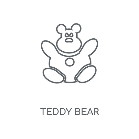 Teddy bear linear icon. Teddy bear concept stroke symbol design. Thin graphic elements vector illustration, outline pattern on a white background, eps 10.のイラスト素材