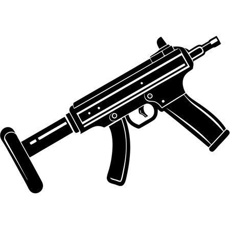 Isolated machine gun icon on a white background, Vector illustration.のイラスト素材