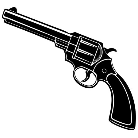 Revolver gun on a white background. Vector illustration for your designのイラスト素材