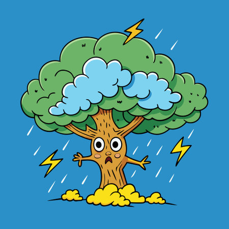 Majestic Tree Enduring the Force of a Stormのイラスト素材