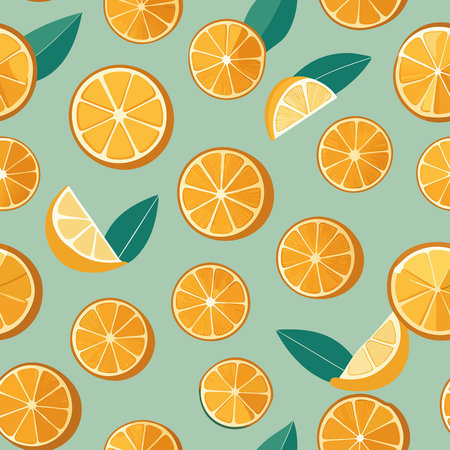 Eye-Catching Seamless Citrus Slice Pattern Background in Vibrant Colors