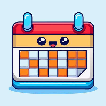 Cartoon Illustration of a Business Day Calendar with Funny Charactersのイラスト素材