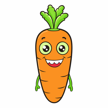 Adorable Cartoon Vector Icon Illustration of a Cute Carrot Monsterのイラスト素材