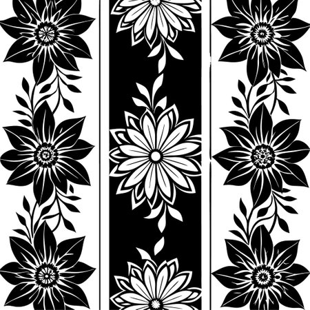 Captivating Abstract Floral Patterns in Vertical Seamless Designのイラスト素材