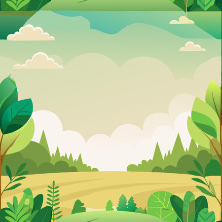 Expansive and Serene Nature Background with Ample White Space for Text and Creative Expressionsのイラスト素材