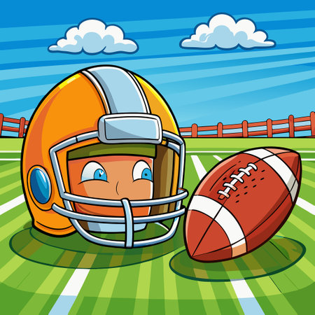 American Football Equipment Ready for the Gridironのイラスト素材