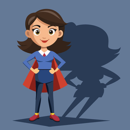 Confident Young Girl Embracing Her Superwoman Powerのイラスト素材