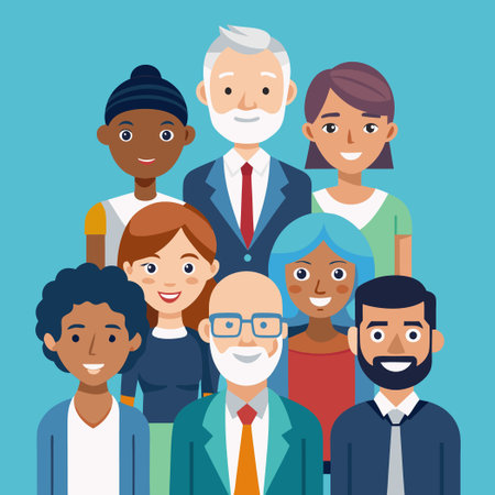 Diverse Business Professionals: A Multinational Team of Expertsのイラスト素材