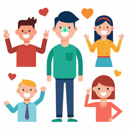 Men Expressing Gestures of Communication and Interactionのイラスト素材