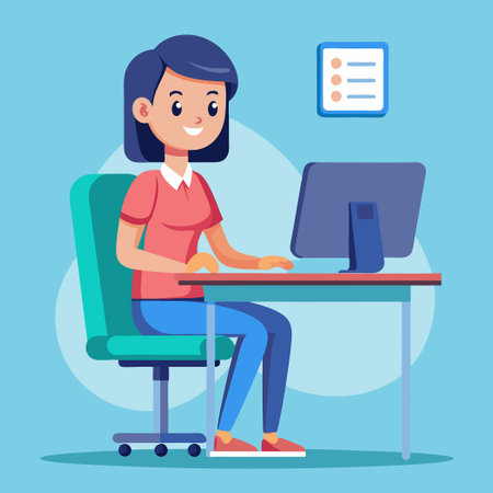 Young Woman Demonstrating Perfect Posture in a Modern Home Settingのイラスト素材