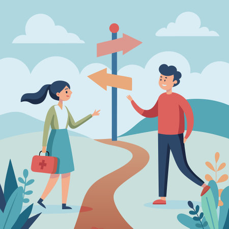 Young Male and Female Friends Embark on an Intriguing Discoveryのイラスト素材