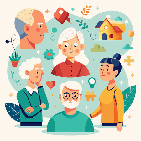 A Comprehensive Guide to Alzheimer's Disease for Patients and Their Loved Onesのイラスト素材