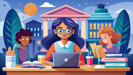 Studious Young Girl Diligently Completing Schoolwork at Desk