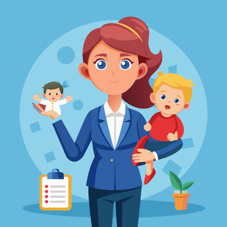 Young Woman Contemplating the Choice Between Life and Workのイラスト素材