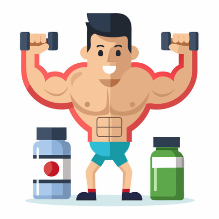 Power Up Your Muscles: Essential Protein Supplements for Athletesのイラスト素材