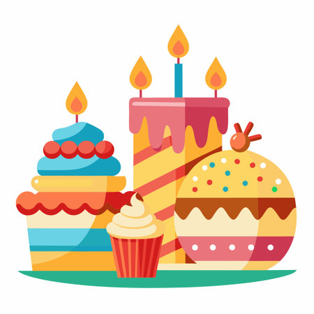 Delightful Happy Birthday Greeting Cards for Warm Wishes and Celebrationsのイラスト素材