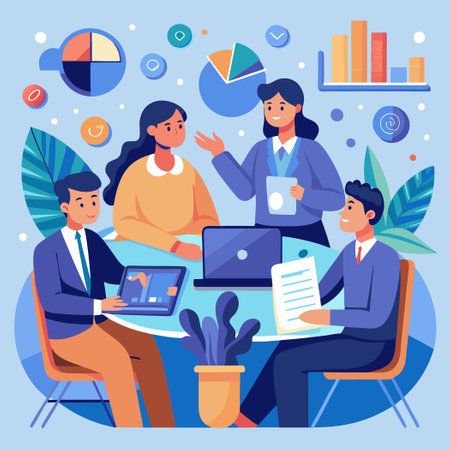 Illustrated Financial Concept: Professional Consultation with Expertsのイラスト素材