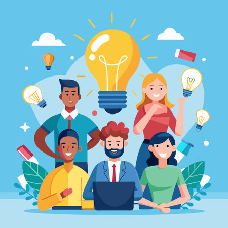 Creative Teamwork: Illuminated Minds of Young Professionalsのイラスト素材